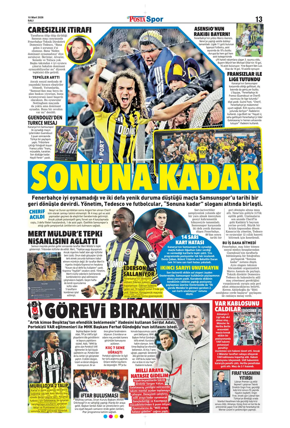 "Tedesco'nun eleştirdiği 5 Fenerbahçeli"  | Günün spor manşetleri