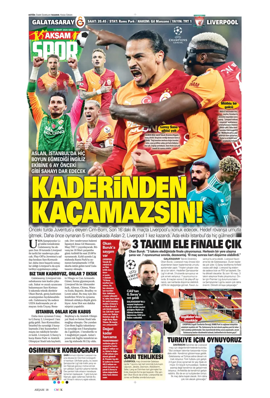 "Tedesco'nun eleştirdiği 5 Fenerbahçeli"  | Günün spor manşetleri