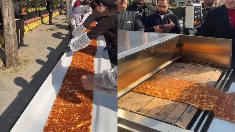 İstanbul'da rekor kırıldı: 63 metrelik dev lahmacun Guinness’e girdi!