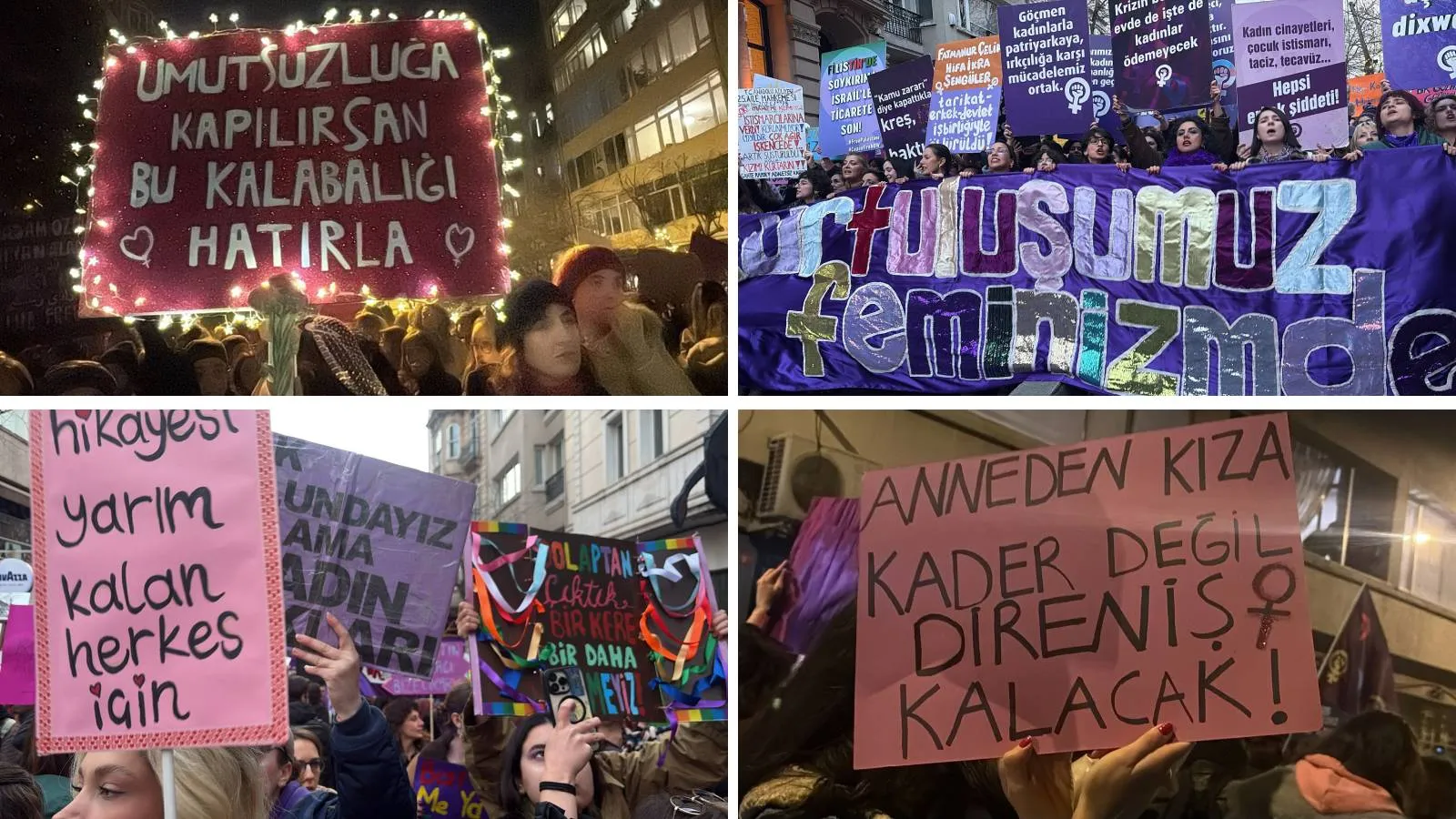 Kadınların 8 Mart eylemlerinden kareler: Yeni bir dünyayı feminist dayanışmamızla kuracağız