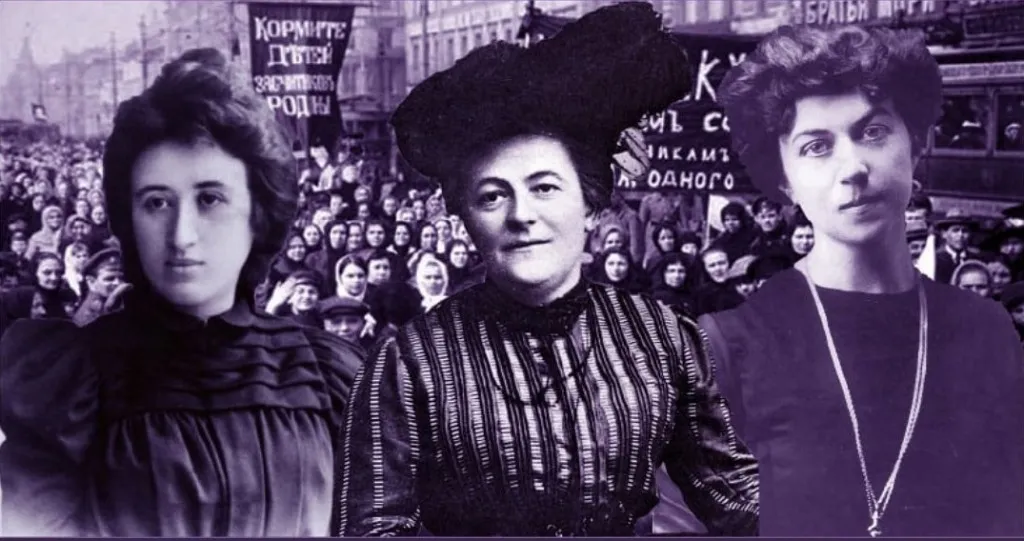 İki Alman bir Rus kadın; Rosa Lüxemburg, Clara Zetkin, Alexandra Kollontai