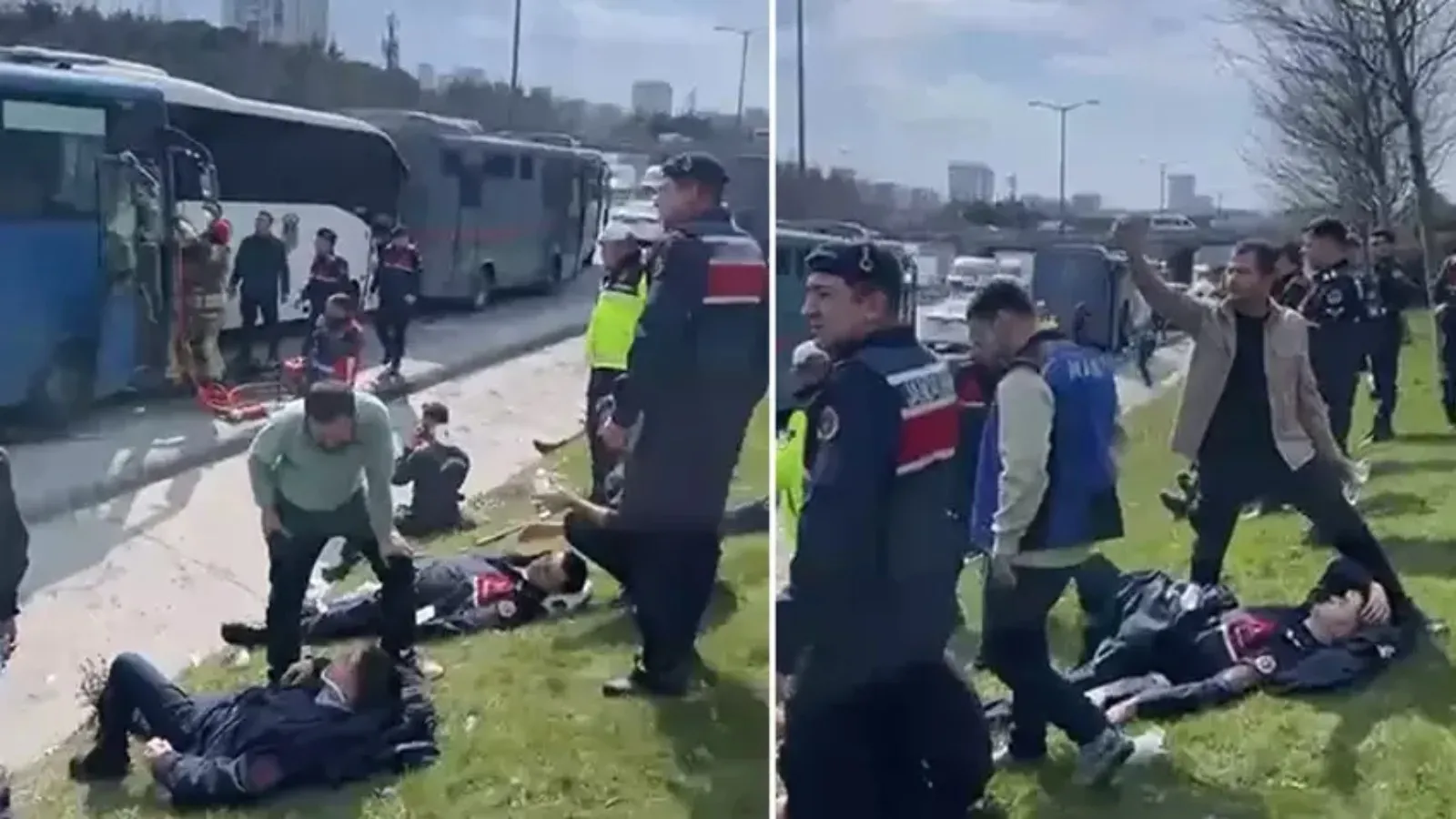Hükümlü ve tutukluları taşıyan 4 cezaevi aracı kaza yaptı; yaralılar var