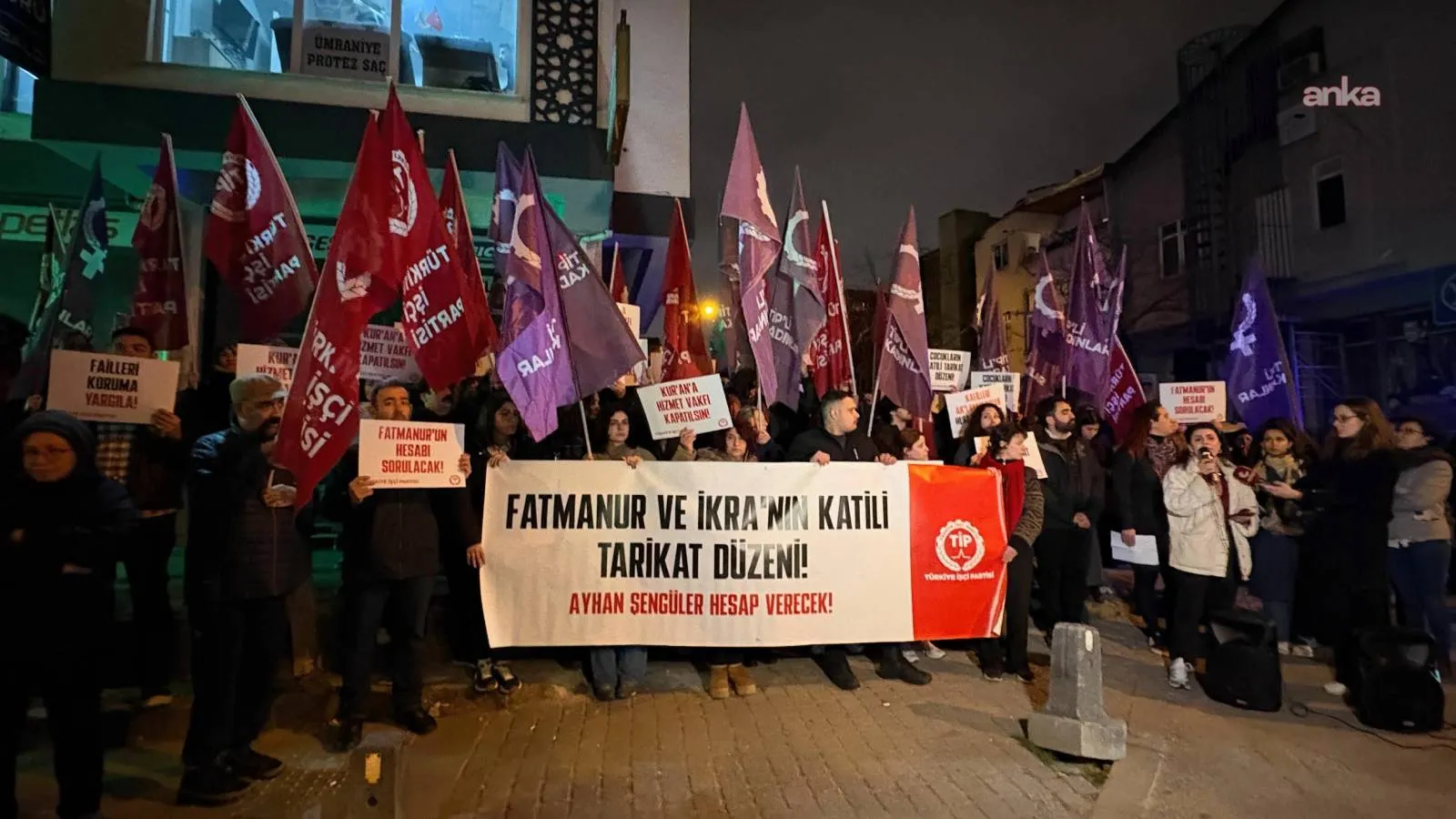 TİP'ten, Fatmanur Çelik ve kızı için Kur'an’a Hizmet Vakfı önünde eylem: Hiçbir tarikat çocukların yaşam hakkından daha dokunulmaz değildir