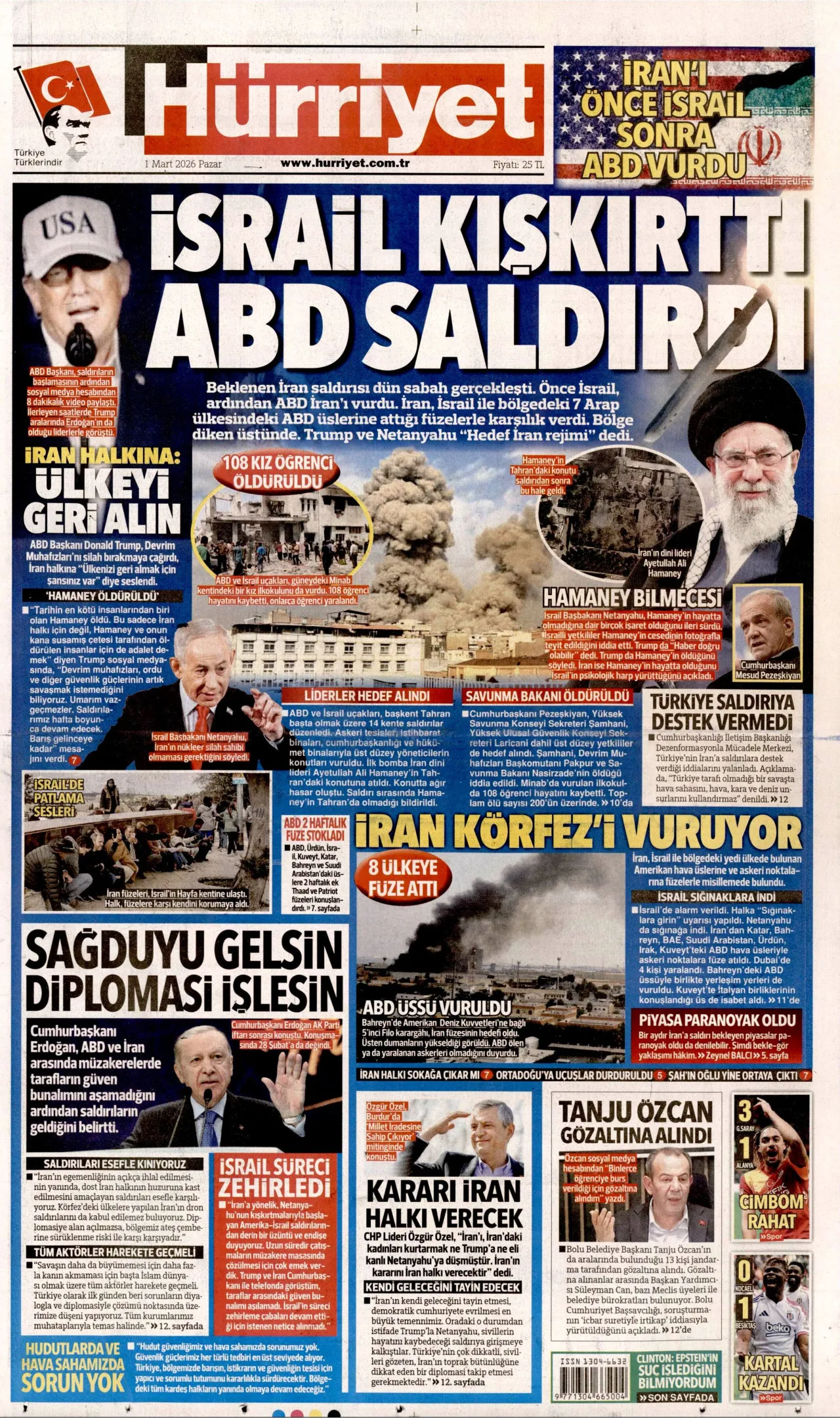 ABD ve İsrail'in İran’a başlattığı saldırıları gazete manşetleri nasıl gördü?