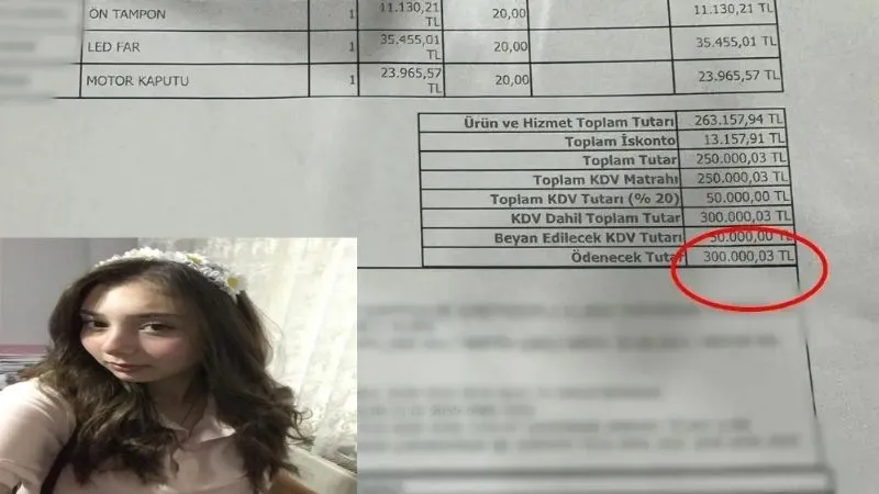 Yaya geçidinden geçerken çarparak öldürdüğü Zeynep Naz Sarıkaya’nın ailesinden kaporta masrafını istedi