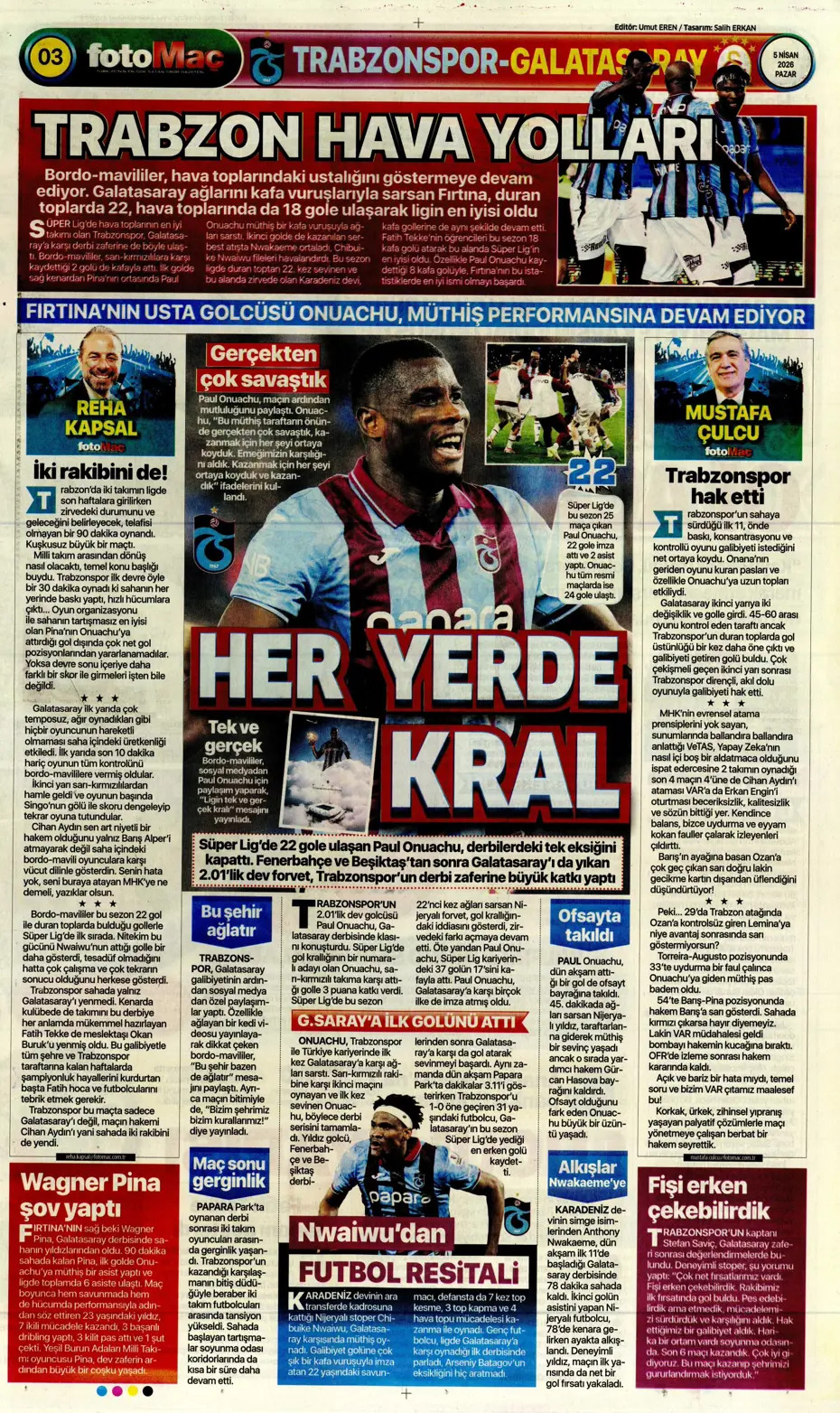 "Fırtına zirveyi karıştırdı" | Günün spor manşetleri