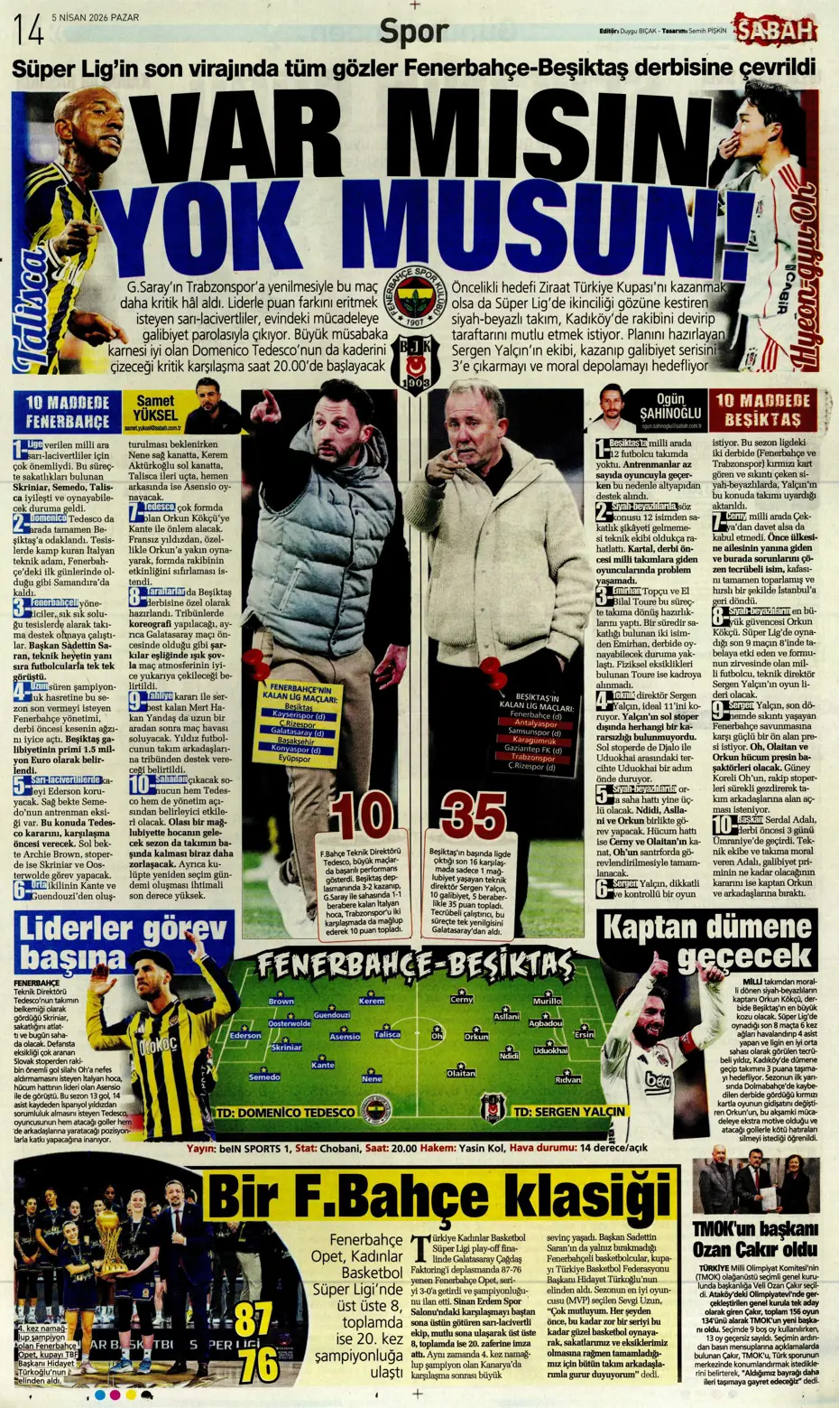 "Fırtına zirveyi karıştırdı" | Günün spor manşetleri