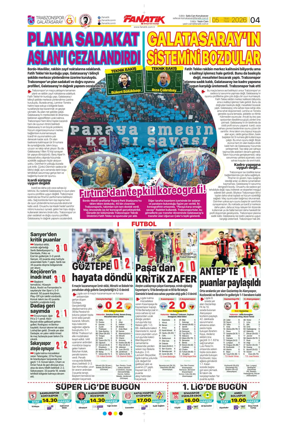 "Fırtına zirveyi karıştırdı" | Günün spor manşetleri
