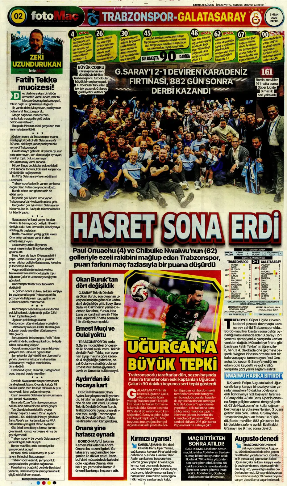 "Fırtına zirveyi karıştırdı" | Günün spor manşetleri