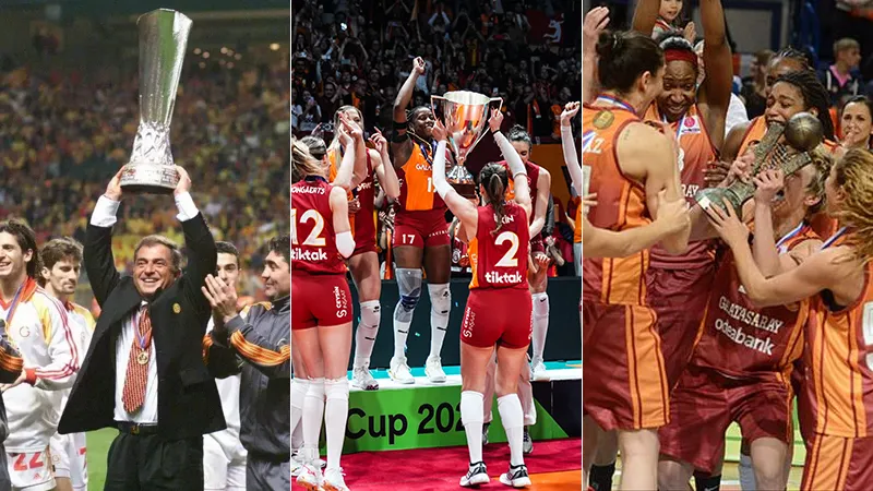Futbol, basketbol ve voleybolda Avrupa kupası kazanan tek Türk takımı Galatasaray oldu