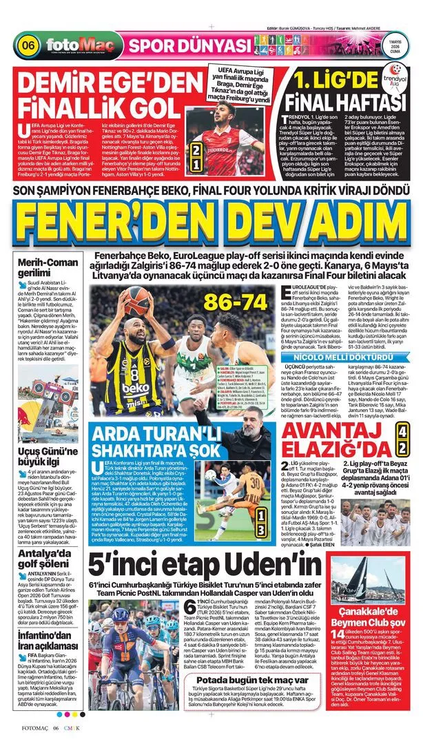 <p>spor manşetleri</p>