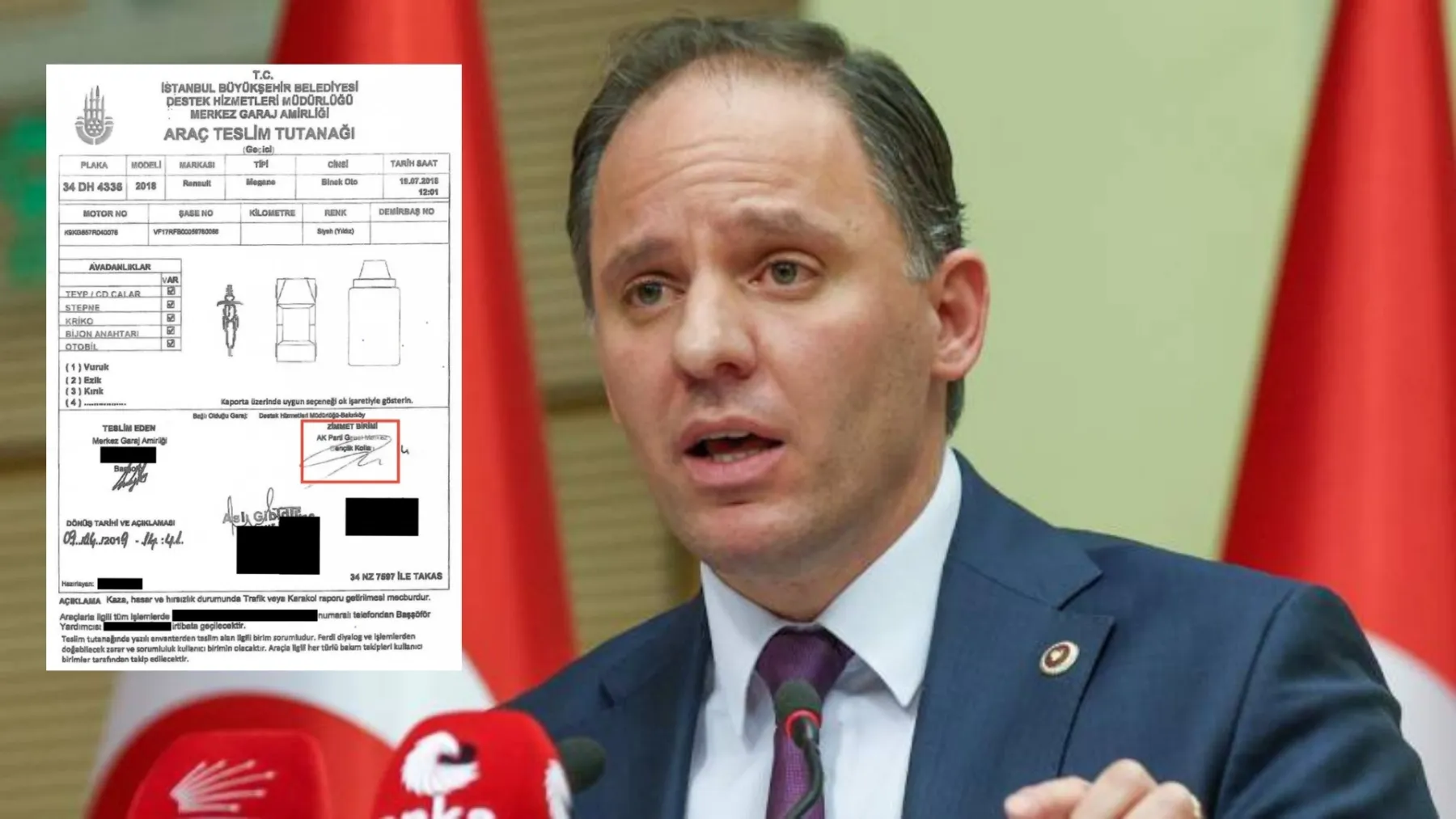 CHP'li Yavuzyılmaz belgesiyle paylaştı: AKP döneminde İBB'ye ait araç, parti genel merkezine tahsis edilmiş!