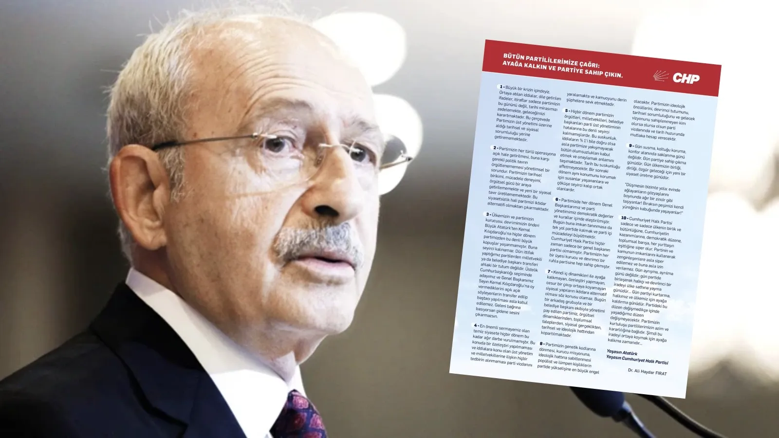 Kılıçdaroğlu'na yakın isimlerden 10 maddelik manifesto: Arkadaş grubuyla ve belediye başkanı ekibiyle yönetimi pay edilen partimiz ideolojik hattından koparılıyor; ayağa kalkın!