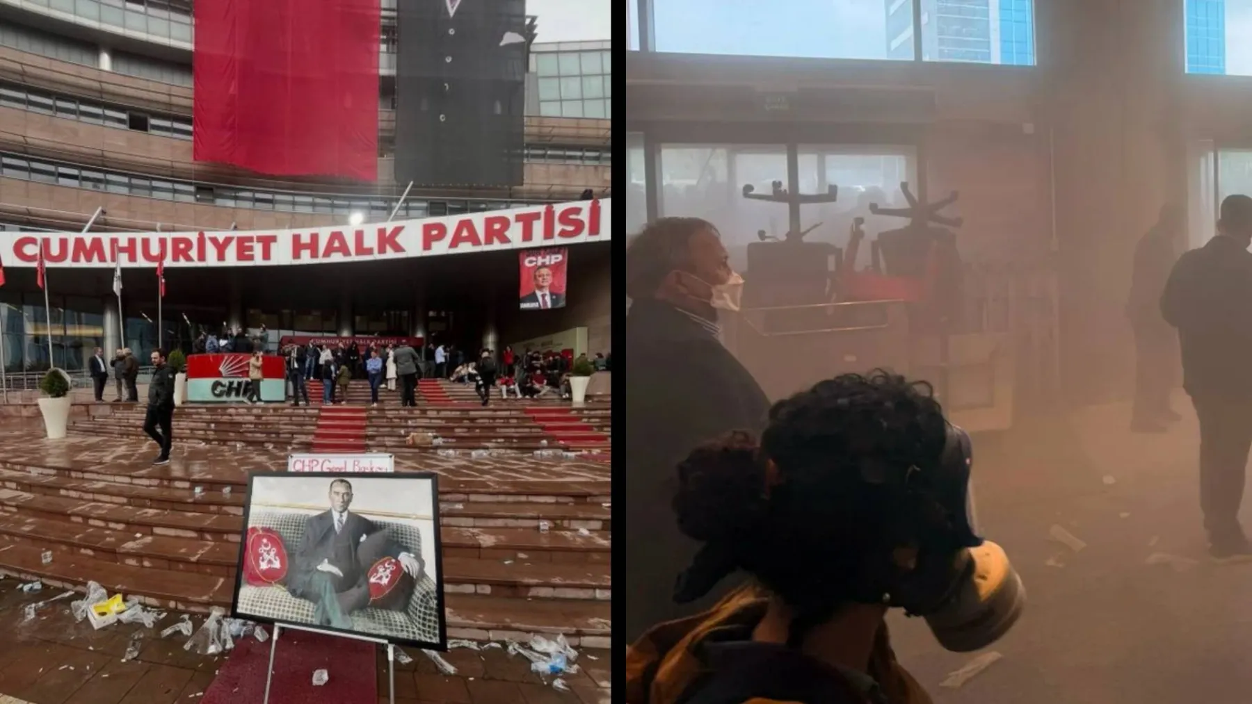 Kılıçdaroğlu tahliye istedi, polis CHP Genel Merkezi binasına girdi: Biber gazı sıkıldı, kapılar kırıldı, barikatlar yıkıldı, partililer dışarı çıkarıldı!