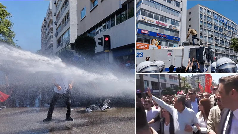 Valilik yasağı sonrası CHP’nin İzmir Cumhuriyet Meydanı buluşmasına TOMA ve biber gazlı müdahale: Özgür Özel binlerce kişiyle Gündoğdu Meydanı’na yürüdü!