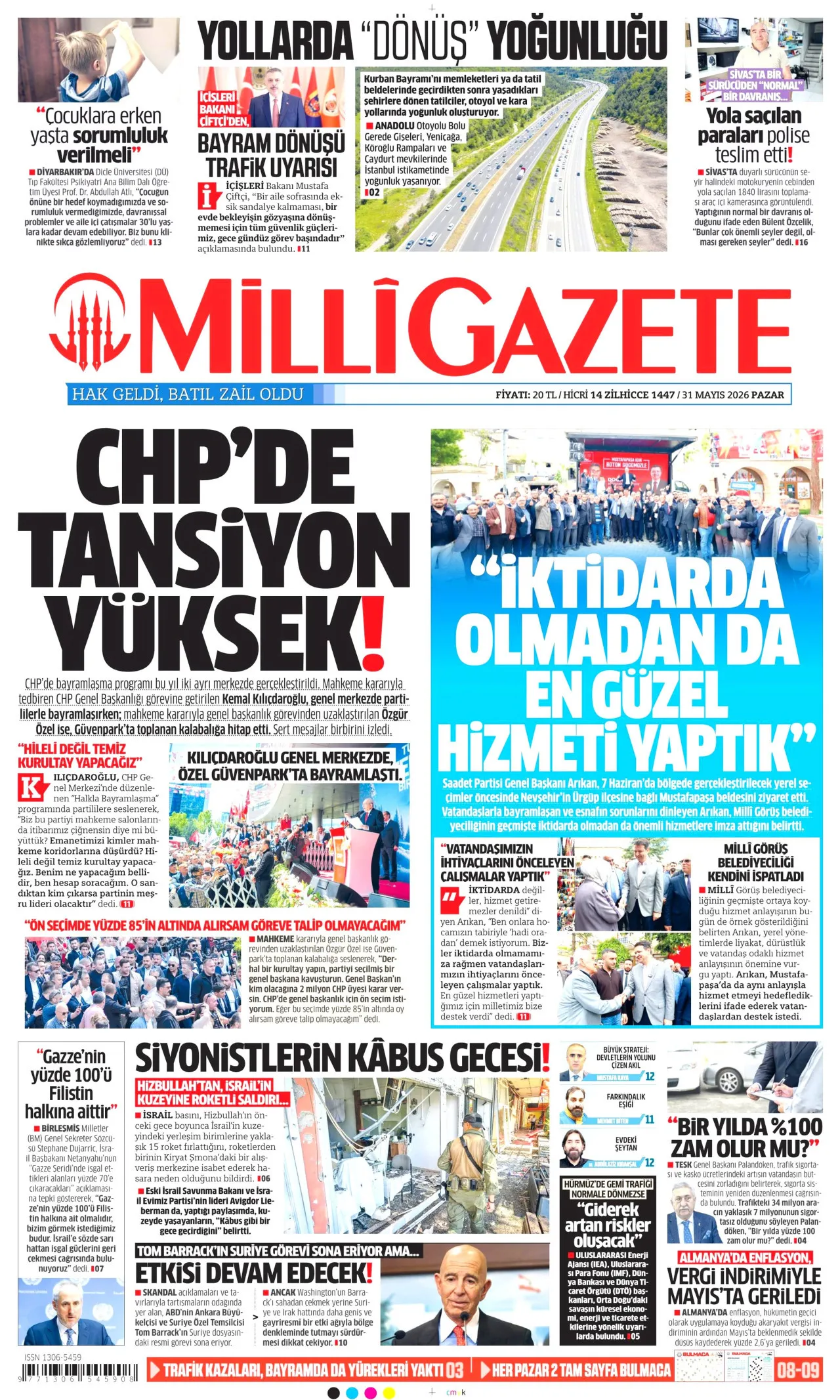 <p>Milli Gazete: CHP'de tansiyon y&uuml;ksek!&nbsp;</p>