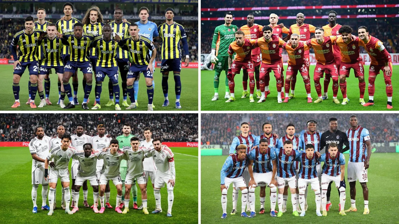 Süper Lig'de unutulmaz gece: İşte 4 büyüklerin ilk 11'leri