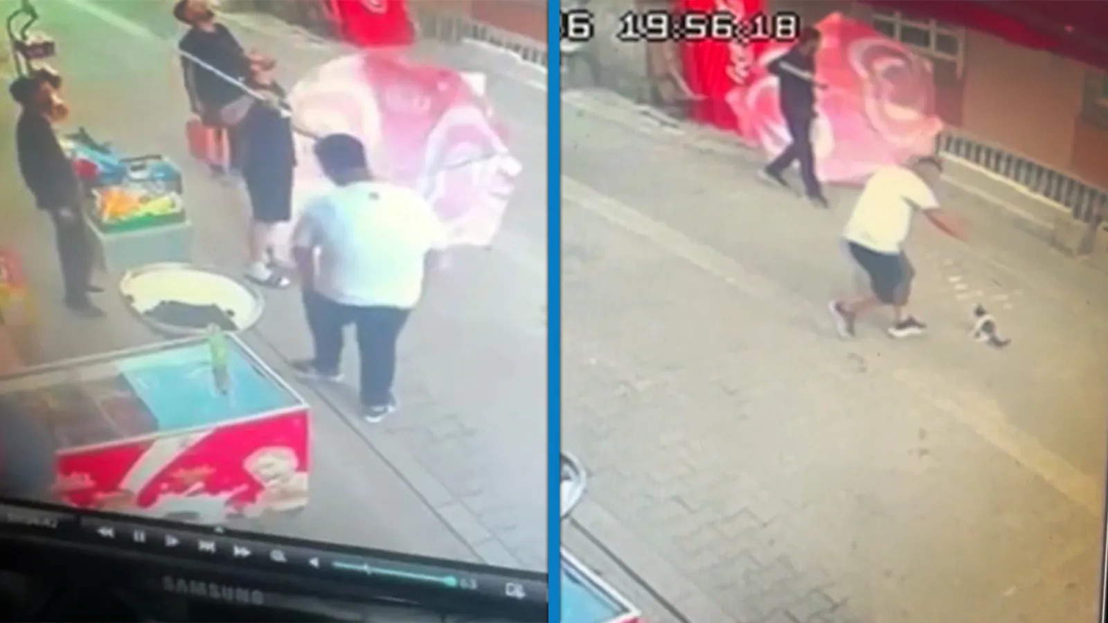 Küçükçekmece'de 8'inci kattan düşen yavru kediyi şemsiyeyle kurtardılar