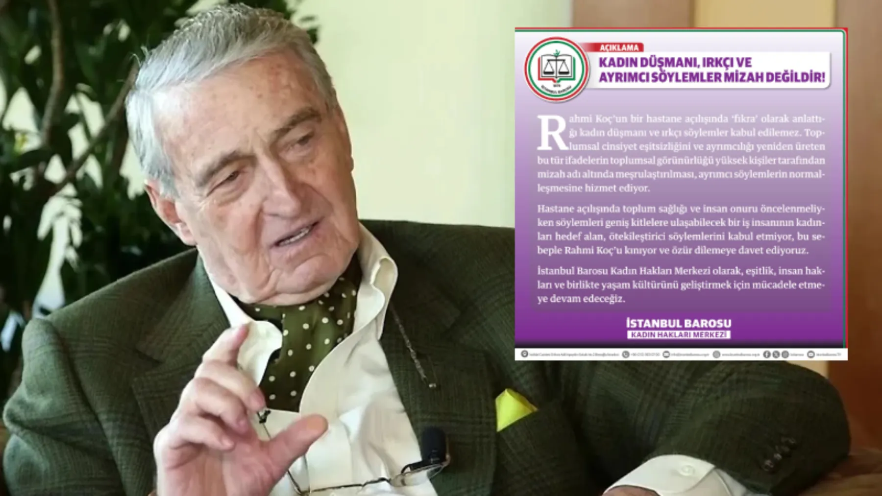 Kadınlardan, Rahmi Koç'un 'Kürt kadın hasta' sözlerine peş peşe tepkiler: Kadın düşmanı, ırkçı ve ayrımcı söylemler mizah değildir!