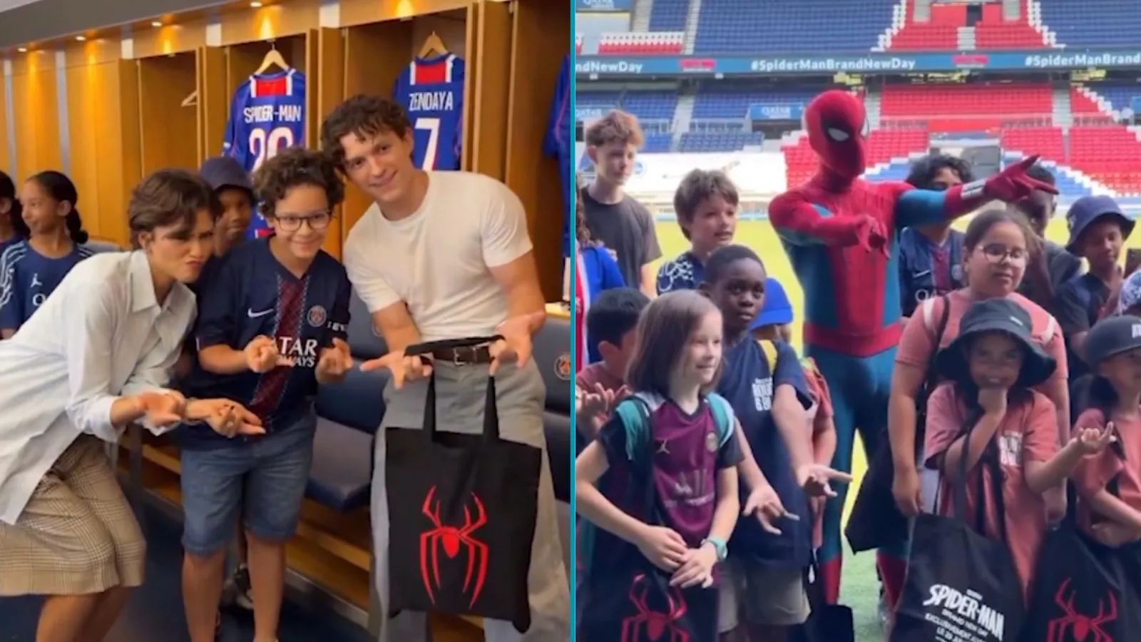 Hollywood’un yıldızları Tom Holland ve Zendaya’dan PSG Stadına sürpriz ziyaret