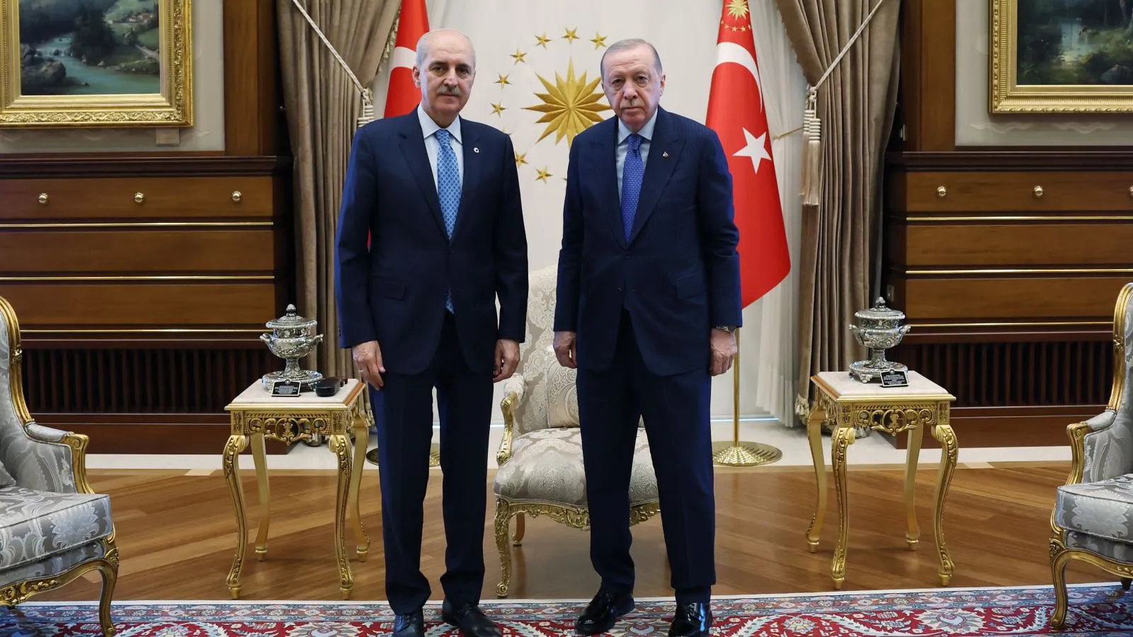 Önceki gün İmralı Heyeti ile görüşmüştü: TBMM Başkanı Kurtulmuş'tan Erdoğan'a ziyaret