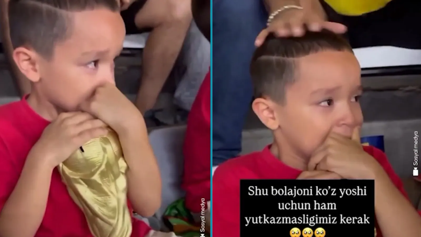 Kolombiyalı taraftarlardan ağlayan Özbek Çocuğa tezahüratlı destek
