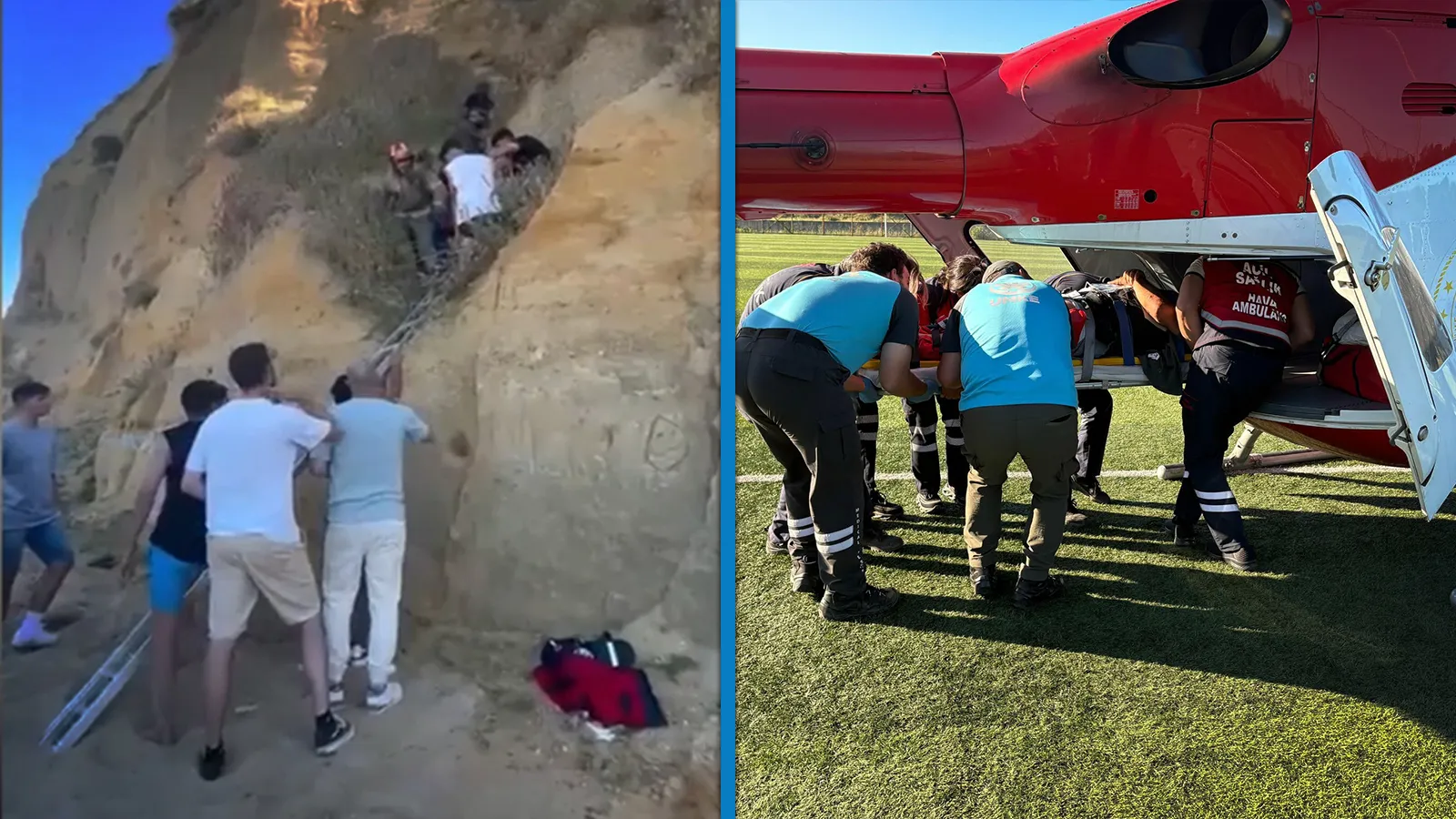 Çatalca'da yamaç paraşütü yapan 2 kişi kayalıklara çarparak yaralandı