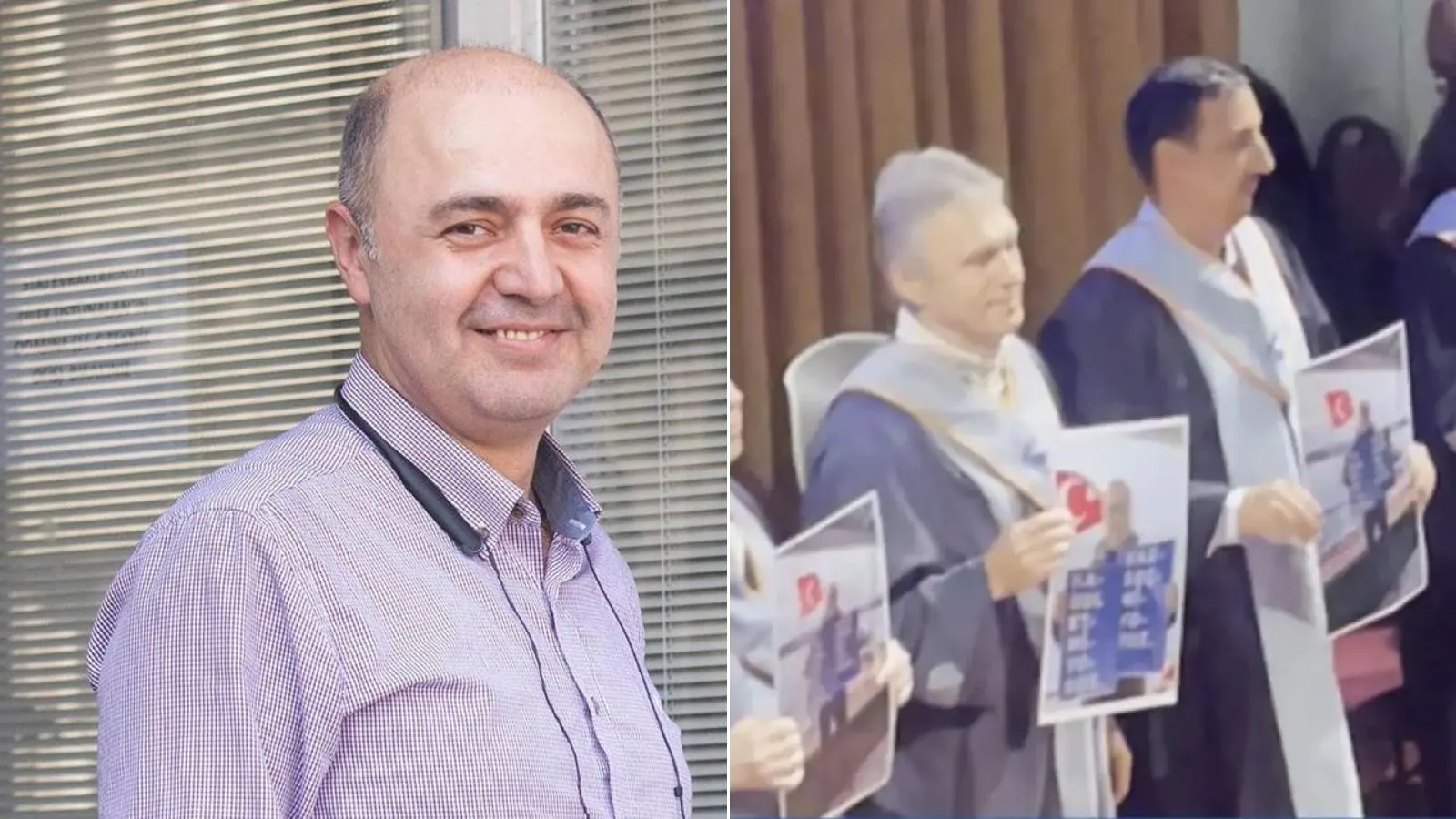 Finallere iki gün kala kamu görevinden çıkarılmıştı: Boğaziçi'nde akademisyenler mezuniyet törenine Tuna Tuğcu'nun fotoğrafıyla çıktı