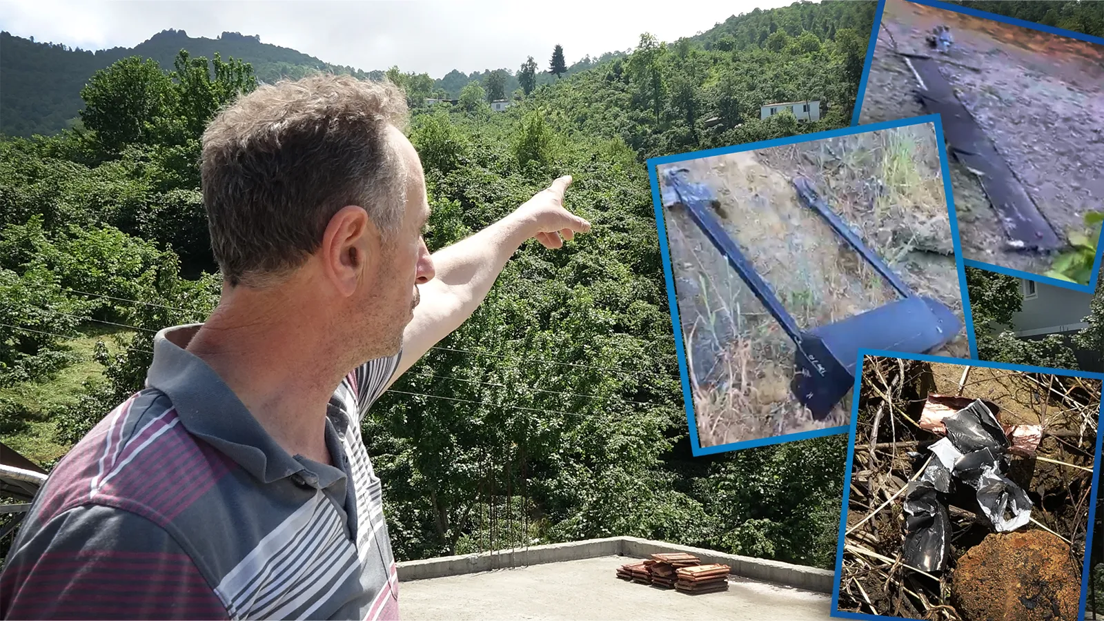 Trabzon’da ağaca çarpıp düşen İHA inceleniyor