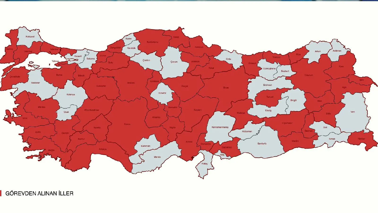 CHP'de görevden alınan il başkanlarının sayısı 52'ye yükseldi; Gül çiftçi harita paylaştı