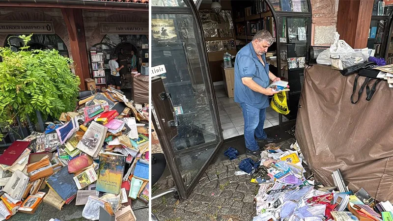 İstanbul'da sağanak nedeniyle Üsküdar Sahaflar Çarşısı'nı su bastı: Belimize kadar her taraf su dolmuştu, çok sayıda eser kaybettik