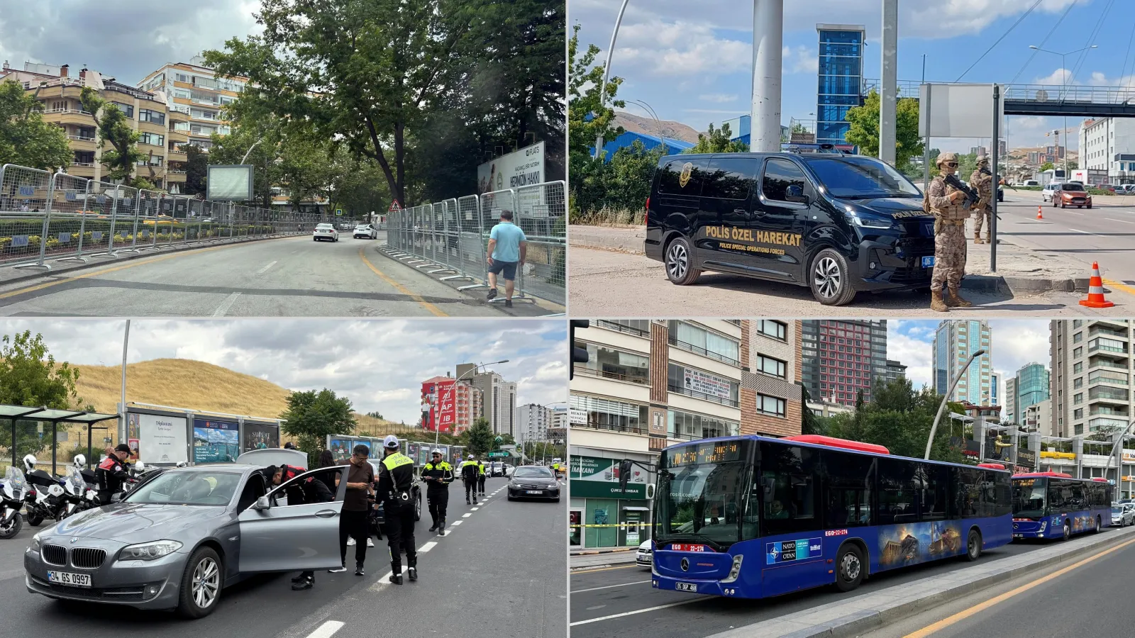 Ankara'da NATO Zirvesi tedbirleri başladı: Otoparklar kapatıldı, geçiş güzergâhına demir bariyerler yerleştirildi; bagaj ve üst aramaları yapılıyor