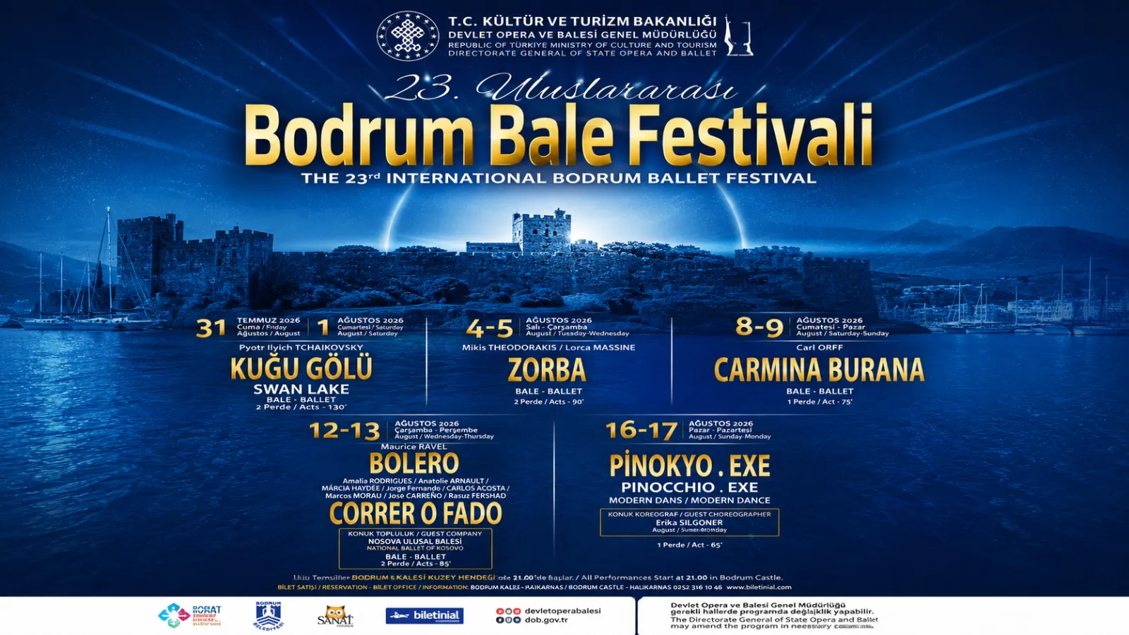 23. Uluslararası Bodrum Bale Festivali perdelerini açıyor