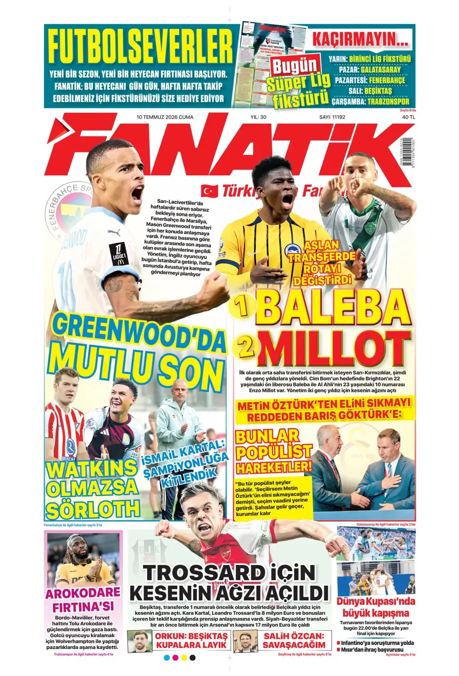 Günün spor manşetleri | Aslan'da Pape Sarr harekatı