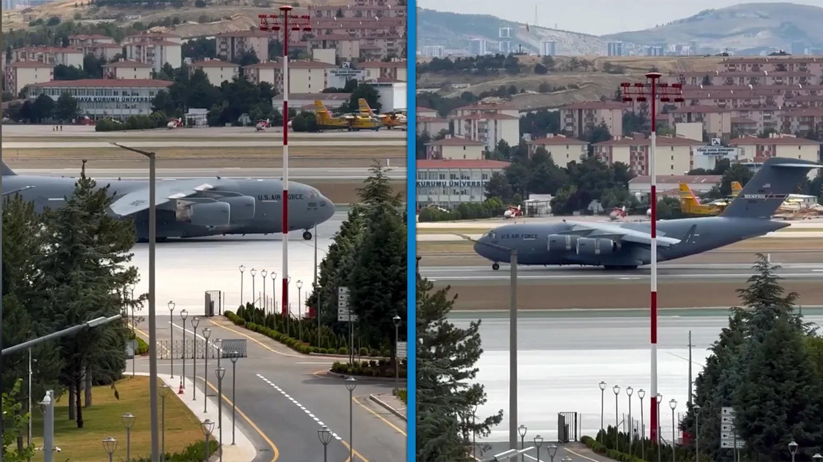 NATO Zirvesi öncesi Ankara Havalimanı'nda yoğun trafik: ABD'nin ağır nakliye uçakları peş peşe iniş yaptı