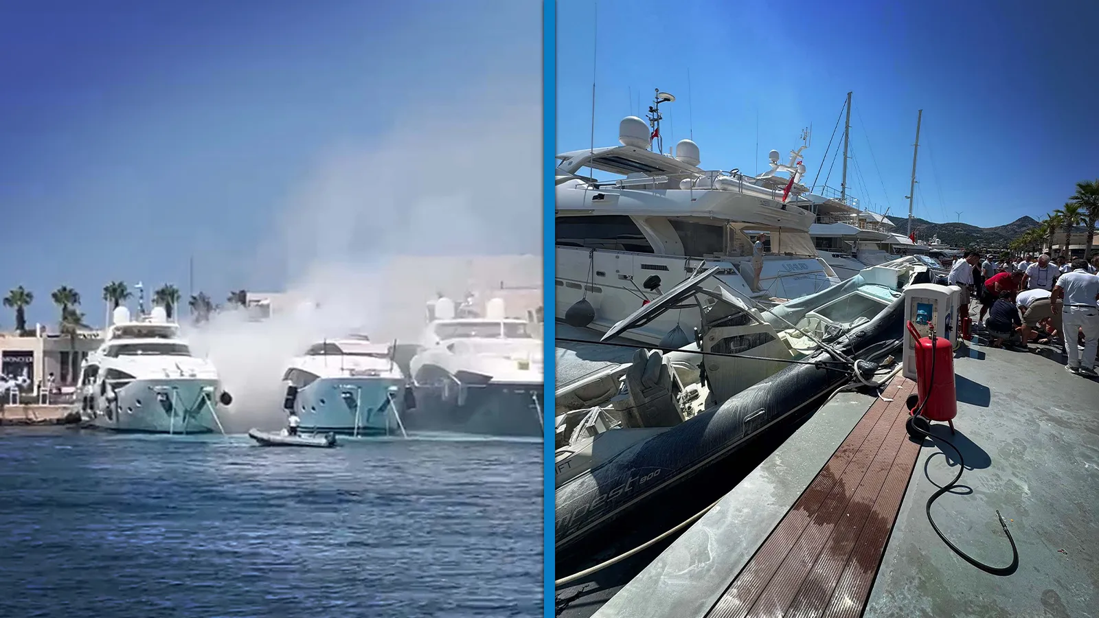 Marinaya demirli lastik botta patlama; 1 yaralı