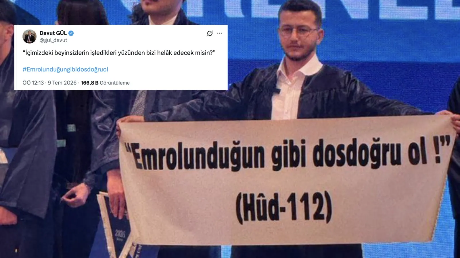 İstanbul Valisi Gül'den Yeditepe Üniversitesi'ndeki "ayet pankartına" ilişkin paylaşım: İçimizdeki beyinsizlerin işledikleri yüzünden bizi helâk edecek misin?