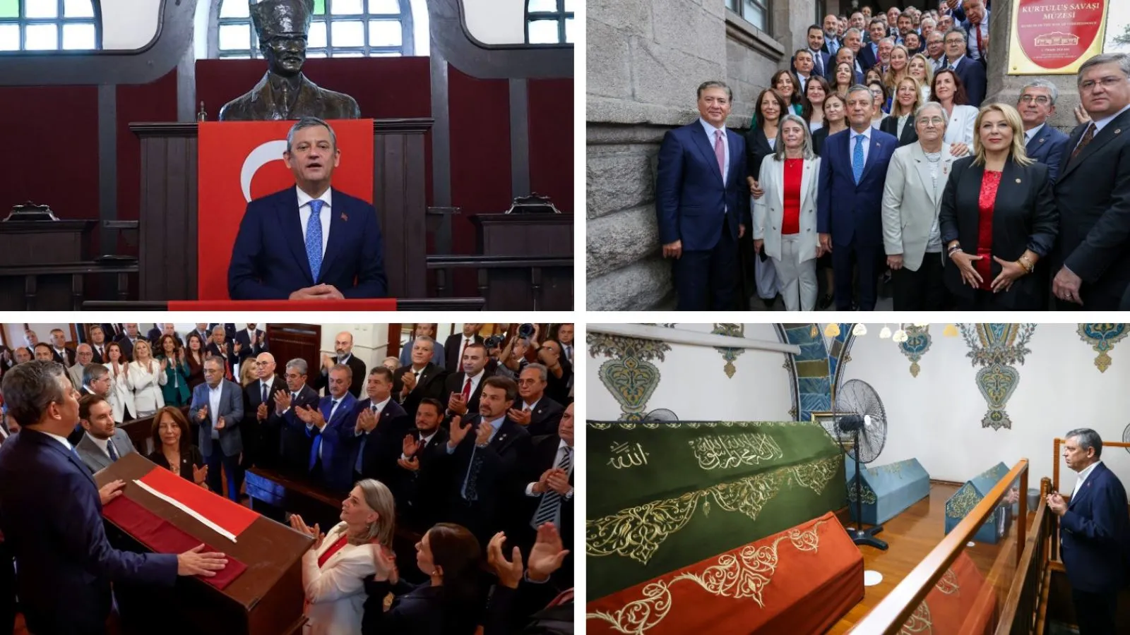 Tarihe geçen kareler: Yeni Parti'yi kuran Özgür Özel, Atatürk'ten 106 yıl sonra Hacı Bayram'da namaz kılıp Birinci Meclis kürsüsüne geçti