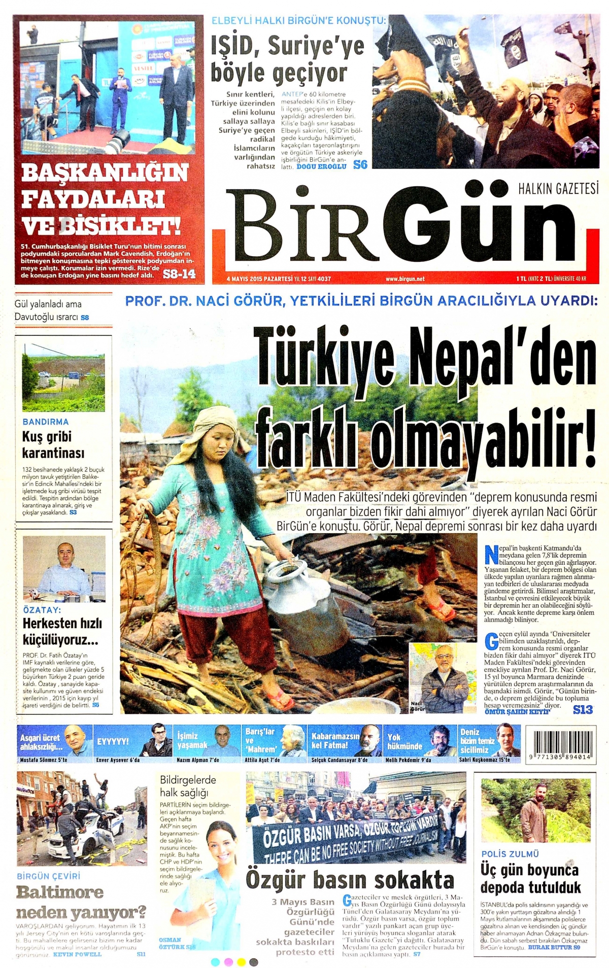 Birgün'ün 4 Mayıs 2015 tarihli nüshası