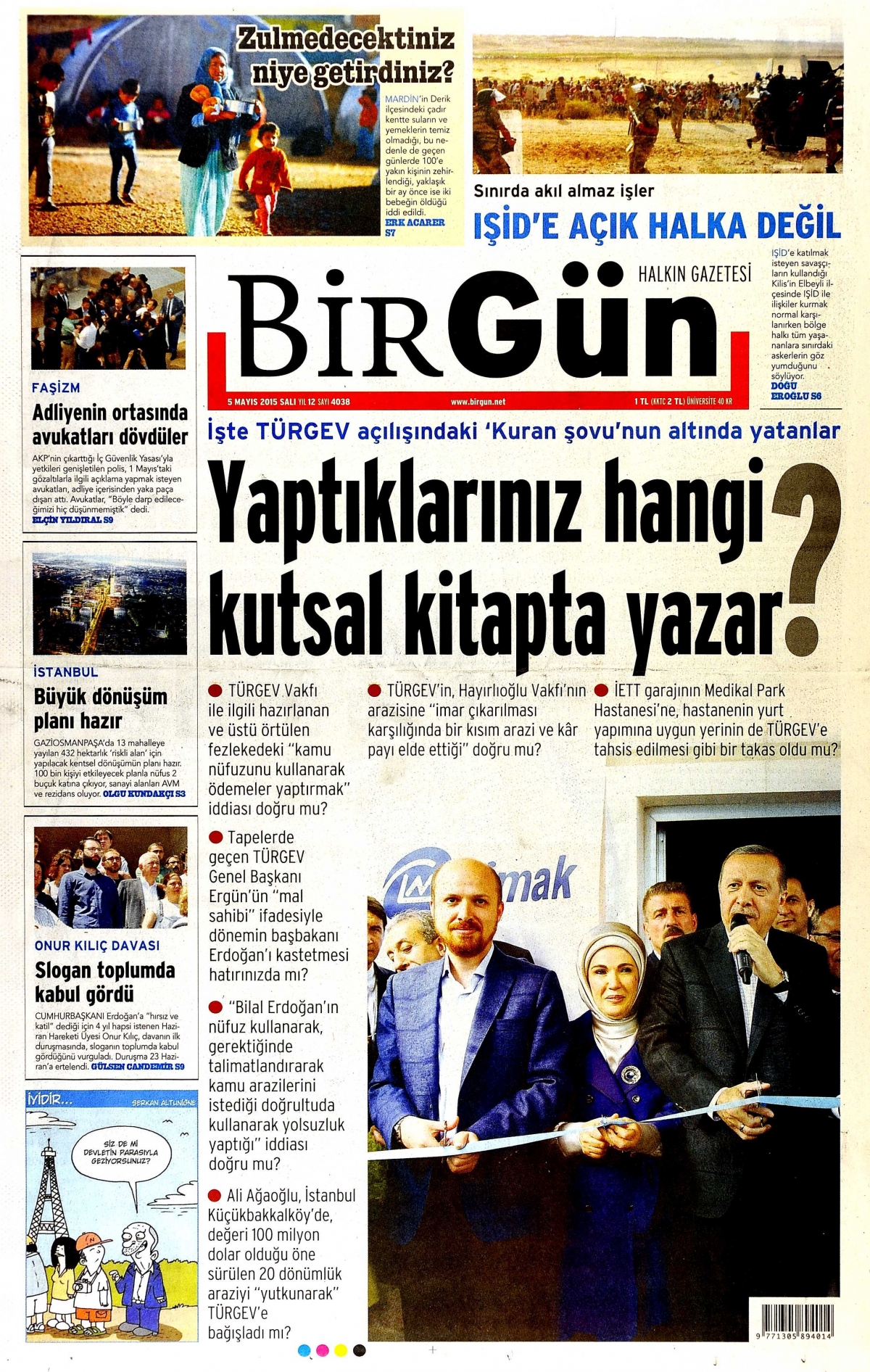 Birgün'ün 5 Mayıs 2015 tarihli nüshası