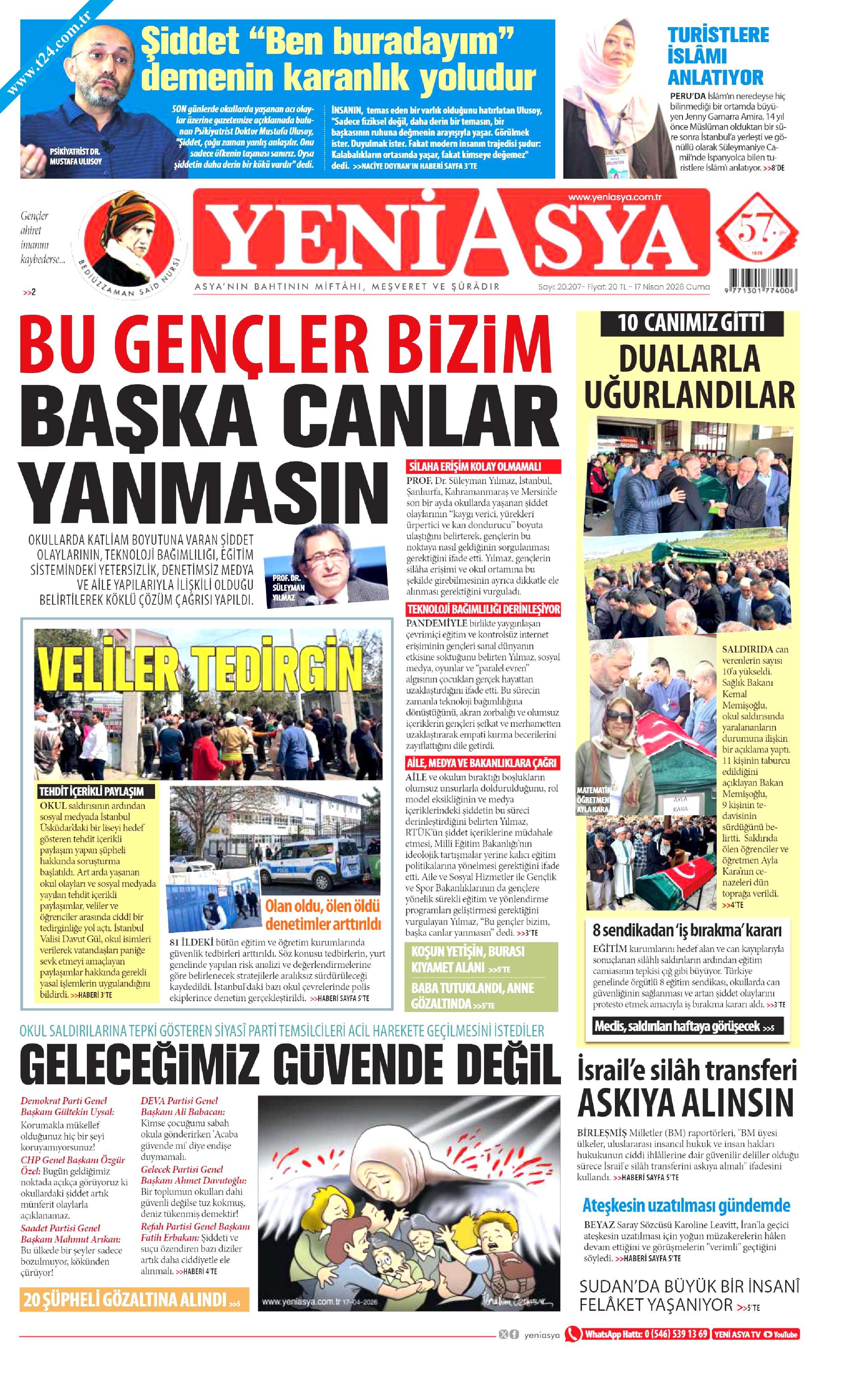 Yeni Asya Gazetesi 17 Nisan 2026