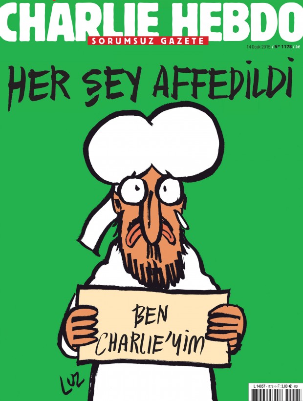 İşte Charlie Hebdo'nun katliamdan sonra çıkan ilk sayısının Türkçe metni  