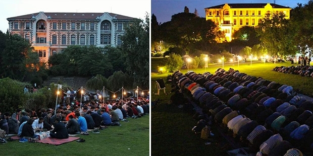 Boğaziçi Üniversitesi'nde toplu iftar ve namaz