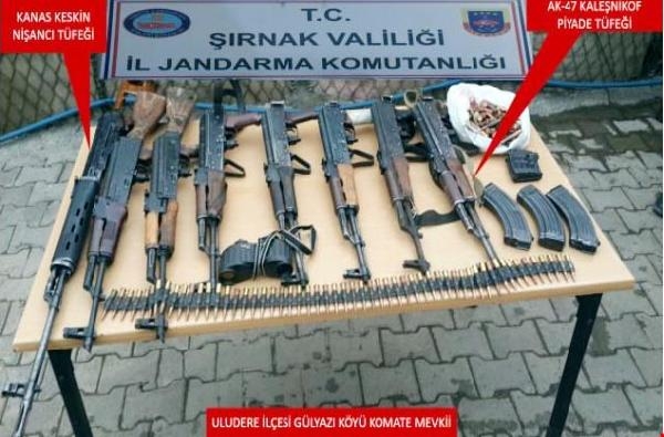 Şırnak'ta saldırı hazırlığı yapan teröristlere ait silahlar ele geçirildi